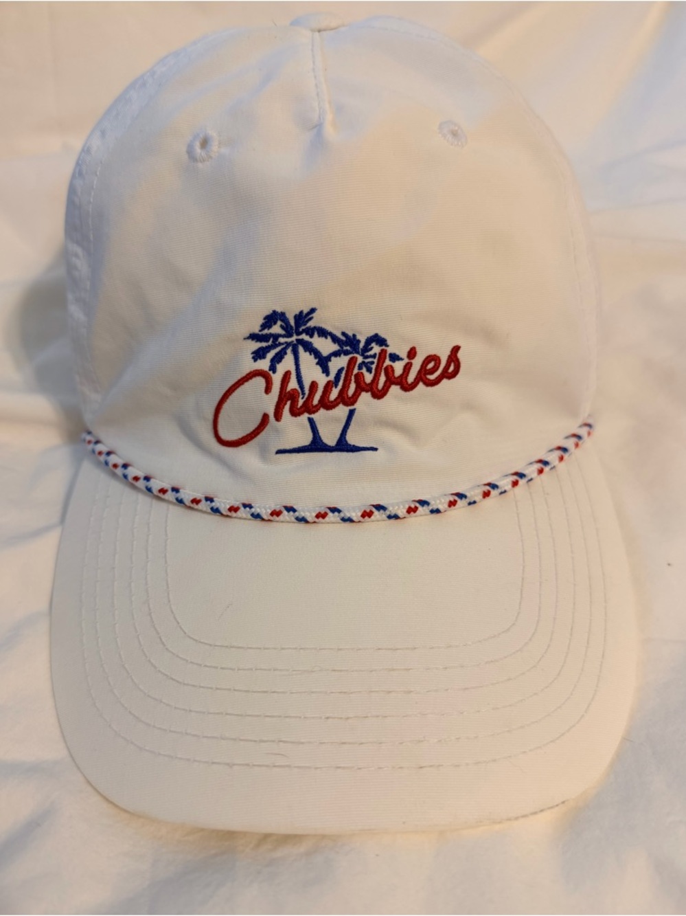 Chubbies white nylon rope hat O/S